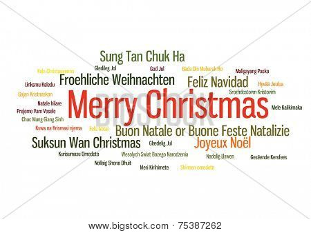 Merry christmas 2015 tree word tag cloud in many way