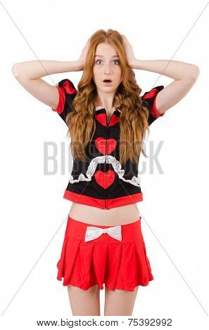 Emotional woman isolated on the white