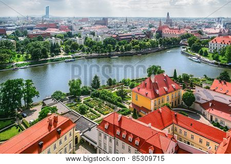 Panorama Of Old Town In Wroclaw