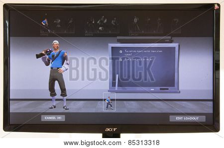 Depew, OK, USA - March 15, 2015: Blue Scout on class selection screen of Team Fortress 2, a team-based first-person shooter multiplayer video game by Valve Corporation, released on October 10, 2007.