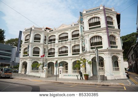 SINGAPORE - JANUARY 26, 2015: Peranakan Museum is a museum in Singapore specialising in Peranakan culture. Museum opened on 2008, in permanent galleries showcasing main themes of Peranakan life.