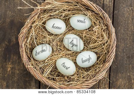 Eggs with messages