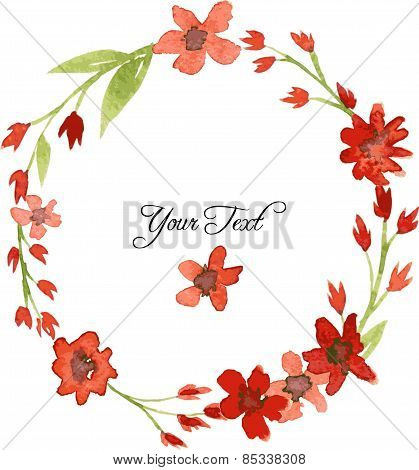 vector watercolor floral frame