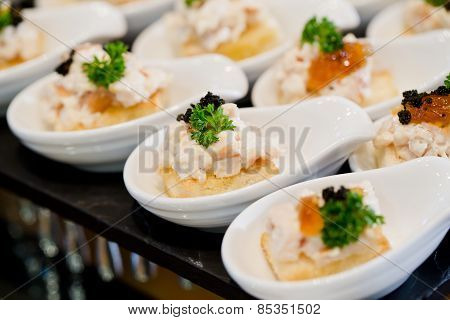 Many Servings Of Sweet Tasty Dessert On Buffet