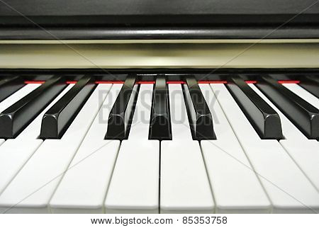 Close-up Piano Keys.