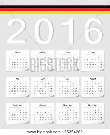 German 2016 Calendar