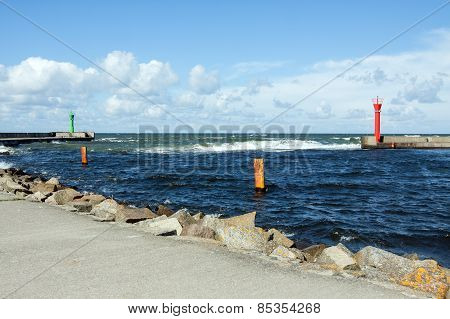 Seaport in Mrzezyno in Poland