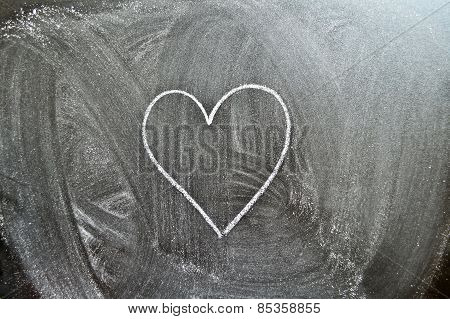 Heart Shape On A Blackboard Background