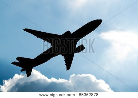 Airplane taking off silhouette