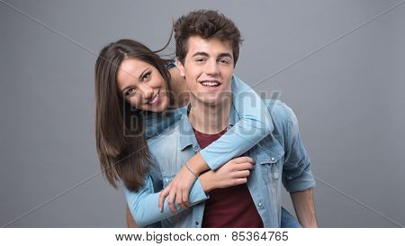 Smiling Couple Having Fun