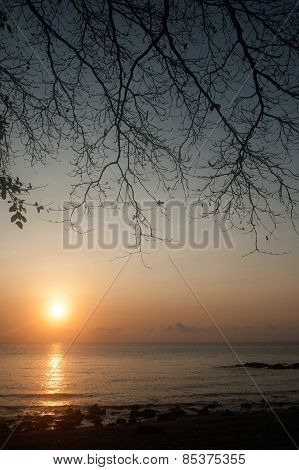 Sunset Over The Sea,koh Phitak Island,Thailand.