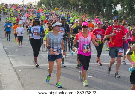Unidentified Runners Participating In The 30Th La Marathon Edition