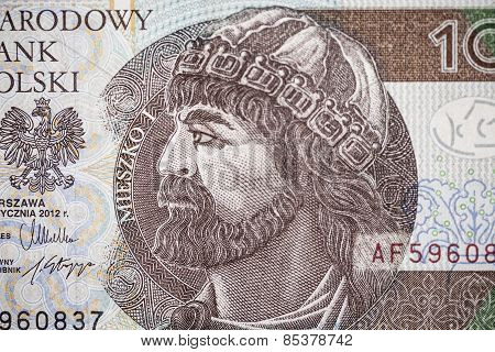 Portrait Of Mieszko I On 10 Polish Zloty