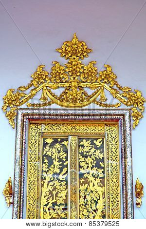 Door  In  Gold    Temple    Bangkok   Of The Temple