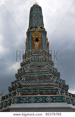 Thailand  Bangkok In  Rain   Temple Abstract Cross