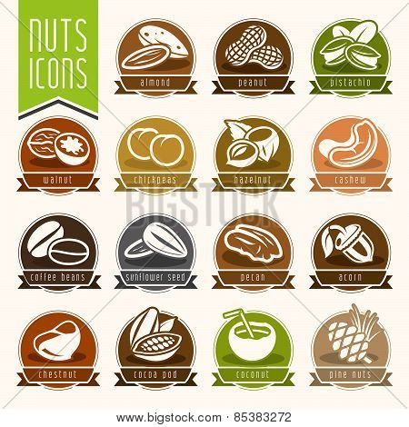 Nuts icon set