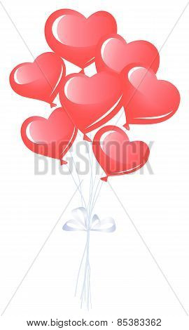 Red heart balloons