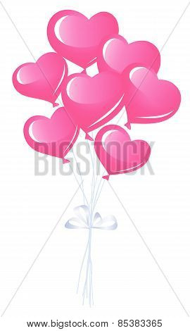 Red heart balloons