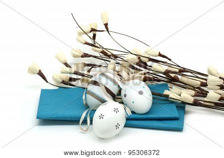 Easter Eggs With Decorative Branch