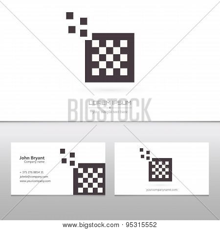 Abstract Creative concept vector logo of chess for web and mobile applications isolated on backgroun