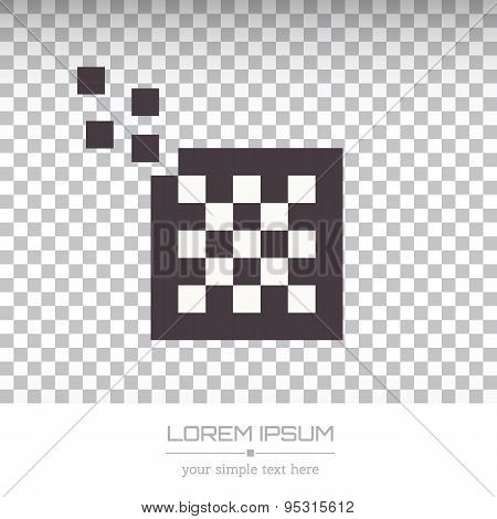 Abstract Creative concept vector logo of chess for web and mobile applications isolated on backgroun