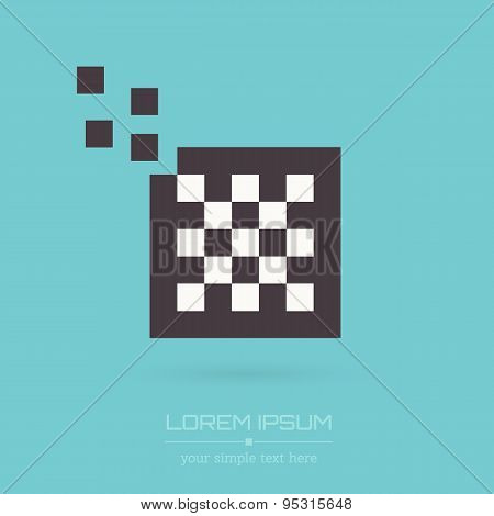 Abstract Creative concept vector logo of chess for web and mobile applications isolated on backgroun