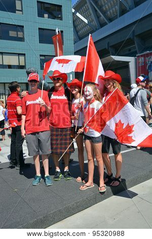 Canadian fans arrive to BC Place