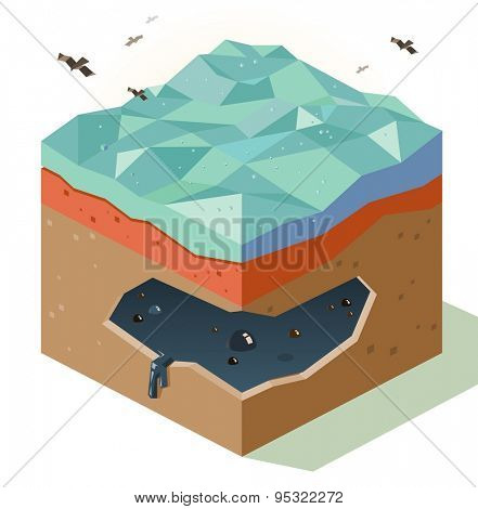 oil reserve fields. vector illustration