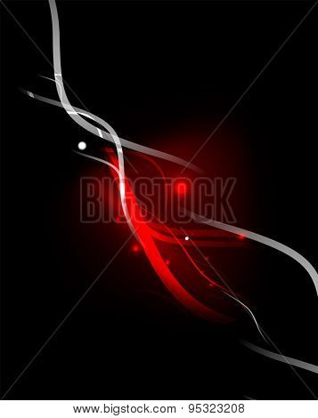 Glowing flowing waves and stars in dark space
