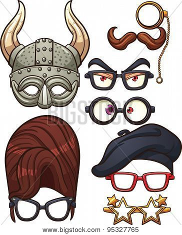 Funny cartoon glasses. Vector clip art illustration with simple gradients. Each element on a separate layer.