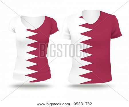Flag shirt design of Quatar - vector illustration