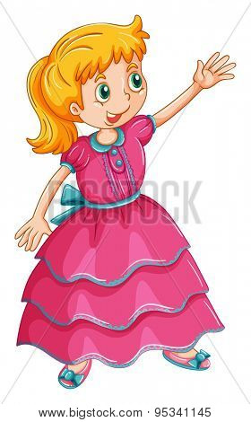 Girl in pink frock doing some action