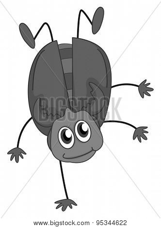 Single beetle doing one hand standing