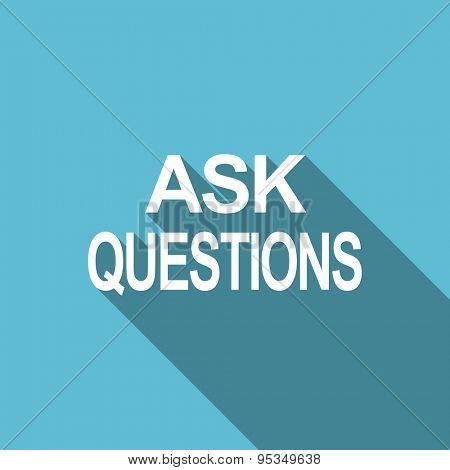 ask questions flat icon  original modern design flat icon for web and mobile app with long shadow 