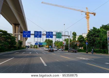 SHENZHEN, CHINA-APRIL 15: Longgang District on April 15, 2014 in Shenzhen, China. ShenZhen is regarded as one of the most successful Special Economic Zones.