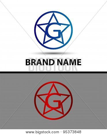 Vector elegant alphabet star element Letter g