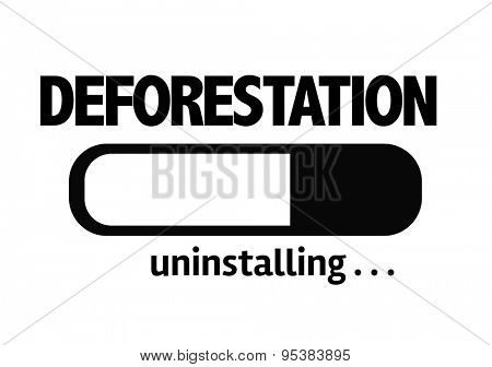 Progress Bar Uninstalling with the text: Deforestation 