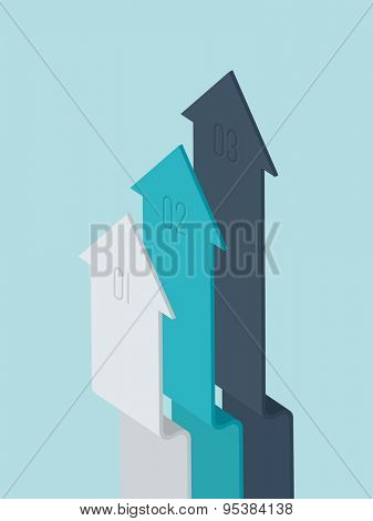 Vector 3d flat design arrow infographic elements