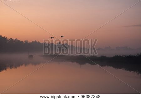 A peaceful village in sunrise in Hoi An, Vietnam