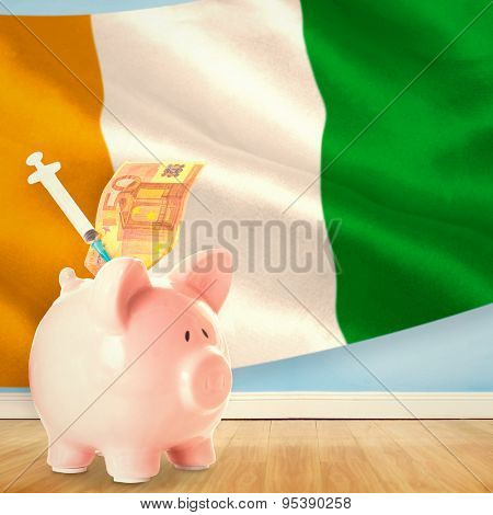Health insurance concept against ivory coast national flag