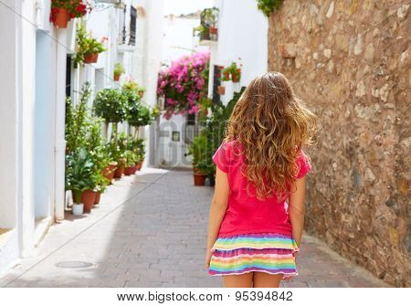 Mojacar Almeria white Mediterranean village girl in Spain