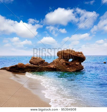 Almeria Mojacar beach in Mediterranean sea of Spain