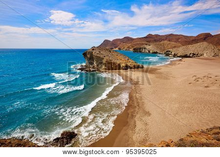 Almeria Playa del Monsul beach at Cabo de Gata in Spain