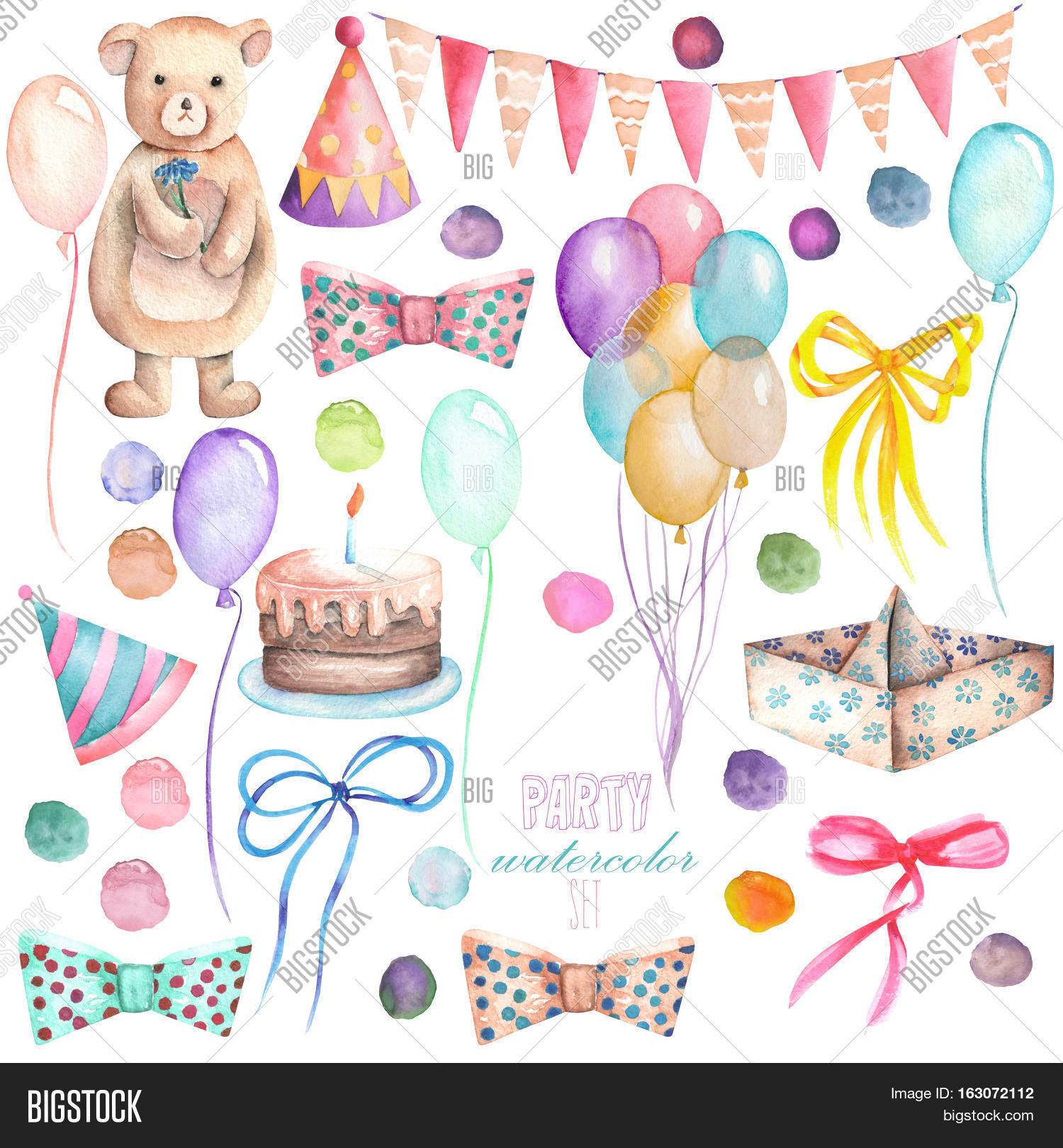 Watercolor Party Set Image & Photo (Free Trial) Bigstock