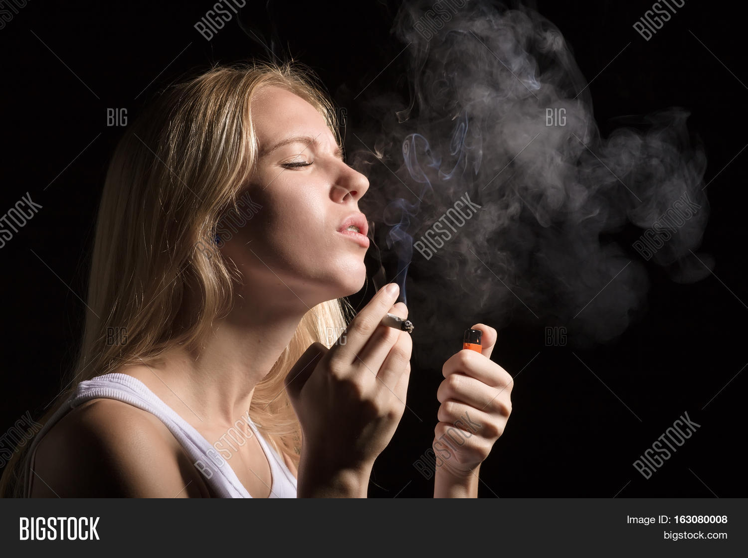 Woman Smoking Joint Image & Photo (Free Trial) Bigstock
