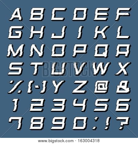 Alphabet Set 3D abc punctuation marks isolated