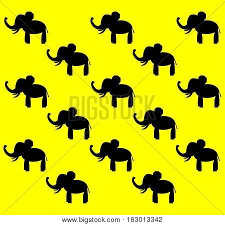 Background with little  elephant in different colors
