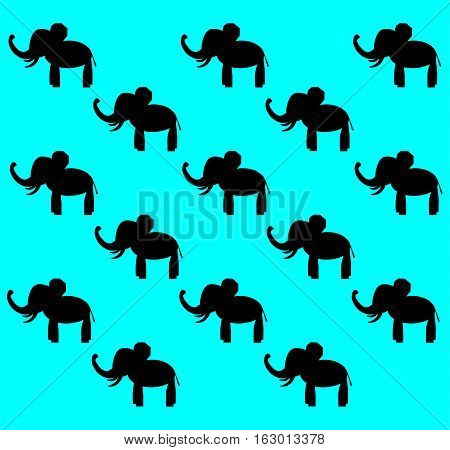 Background with little elephant in different colors