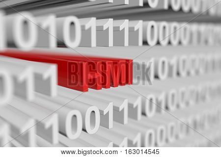 HMI is represented as a binary code with blurred background 3d illustration