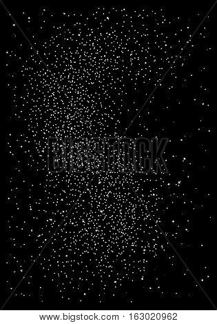 Huge clusters of stars in the dark sky. Black background. Vector illustration